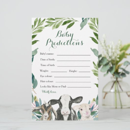 農業動物の緑の少年のベビー予測 (スタンド正面)