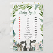 農業動物の緑の男の子の赤ちゃんシャワーベビー特性 (正面/裏面)