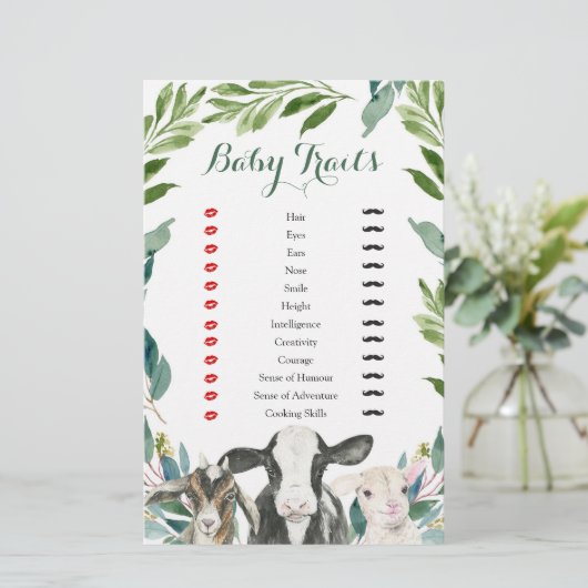 農業動物の緑の男の子の赤ちゃんシャワーベビー特性 (スタンド正面)