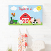 農業動物の背景/バナー(少年の場合は青) 横断幕 (インサイチュ)