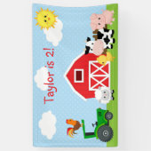 農業動物の背景/バナー(少年の場合は青) 横断幕 (縦)