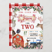 農業動物の誕生日の招待 招待状 (正面/裏面)