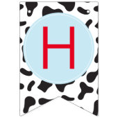 農業動物の誕生日の牛のプリントバンティングバナー バンティングフラッグ (第2の旗)