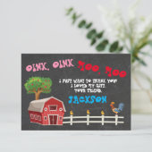 農業動物の誕生日パーティーありがとうご注意 招待状 (スタンド正面)