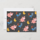 農業動物の誕生日パーティーありがとうご注意 招待状 (裏面)