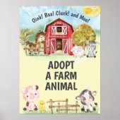 農業動物の誕生日パーティーのサインを採用する ポスター (正面)