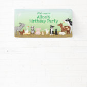 農業動物の誕生日パーティーのビニールウェルカムバナー 横断幕 (インサイチュ)