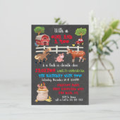 農業動物の誕生日パーティーの招待 招待状 (スタンド正面)