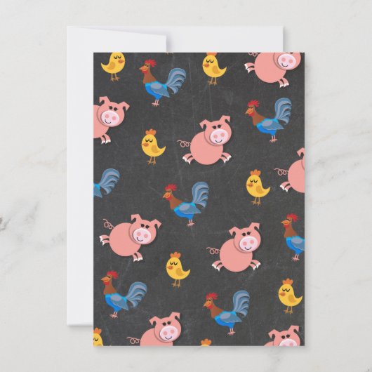 農業動物の誕生日パーティーの招待 招待状 (裏面)