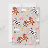 農業動物の誕生日パーティーの招待 招待状 (裏面)