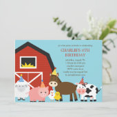 農業動物の誕生日パーティーの招待 招待状 (スタンド正面)