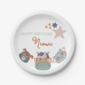 農業動物の誕生日パーティーキッズ ペーパープレート (正面)