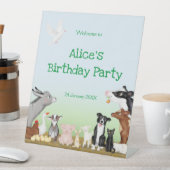 農業動物の誕生日パーティー歓迎ペデスタルサイン 台座サイン (インサイチュ)