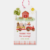 農業動物の誕生日パーティー ギフトタグ (正面)