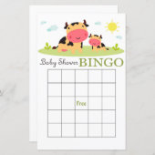 農業動物の赤ちゃんシャワービンゴカード (正面/裏面)