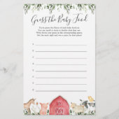 農業動物の赤ちゃんシャワーベビー食べ物を推測 (正面)