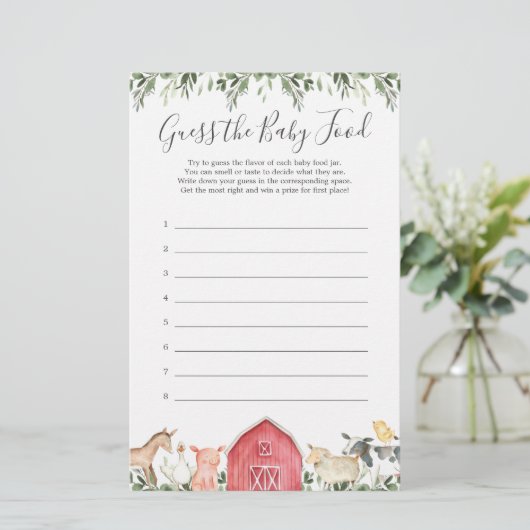 農業動物の赤ちゃんシャワーベビー食べ物を推測 (スタンド正面)