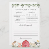 農業動物の赤ちゃんシャワー予測とアドバイス (正面/裏面)