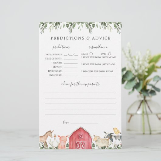 農業動物の赤ちゃんシャワー予測とアドバイス (スタンド正面)