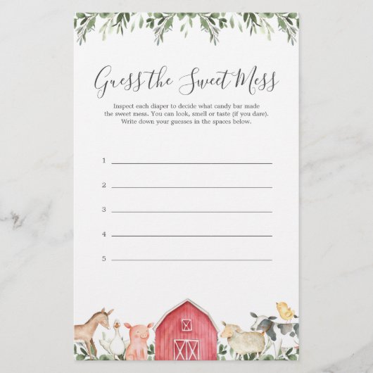 農業動物の赤ちゃんシャワー甘い混乱を推測 (正面)