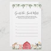 農業動物の赤ちゃんシャワー甘い混乱を推測 (正面/裏面)