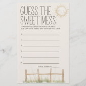 農業動物の赤ちゃんシャワー甘い混乱ゲームを推測 チラシ (正面)