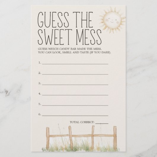 農業動物の赤ちゃんシャワー甘い混乱ゲームを推測 チラシ (正面)