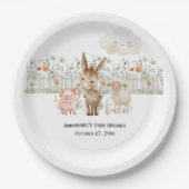 農業動物の赤ちゃんシャワー | ペーパープレート (正面)