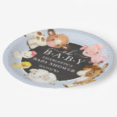 農業動物の赤ちゃんシャワー ペーパープレート (アングル)