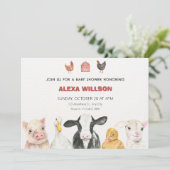 農業動物の赤ちゃんシャワー 招待状 (スタンド正面)