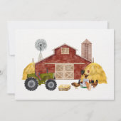 農業動物の赤ちゃんシャワー 招待状 (裏面)