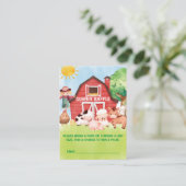 農業動物をテーマとしたおむつラッフルエンクロージャカード エンクロージャーカード (スタンド正面)