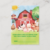 農業動物をテーマとしたおむつラッフルエンクロージャカード エンクロージャーカード (正面)