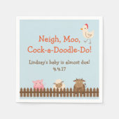 農業動物をテーマにしたナプキンス – 農場の赤ちゃんシャワー スタンダードカクテルナプキン (正面)