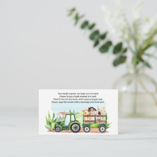 農業動物グリーントラクターボーイズブック エンクロージャーカード (スタンド正面)