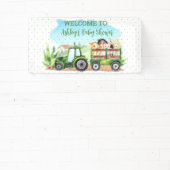 農業動物グリーントラクター赤ちゃんシャワーバナー 横断幕 (インサイチュ)