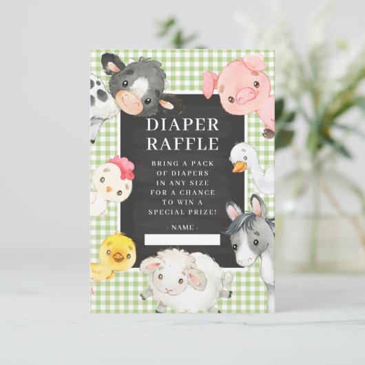 農業動物シャワーおむつラッフルエンクロージャカード エンクロージャーカード (スタンド正面)