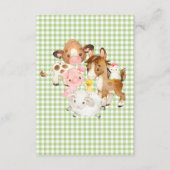 農業動物シャワーおむつラッフルエンクロージャカード エンクロージャーカード (裏面)