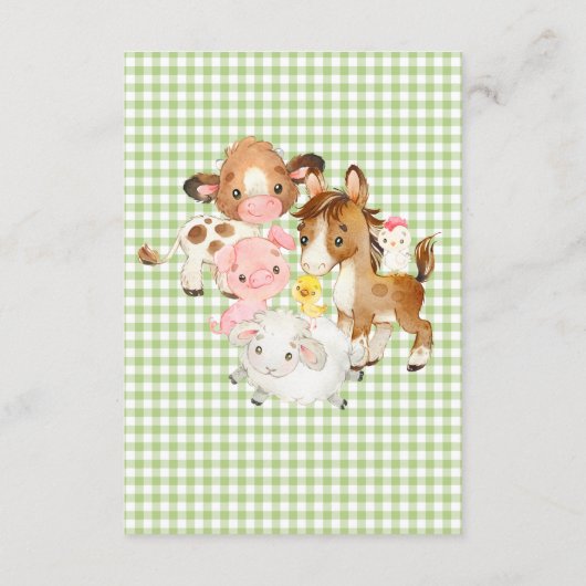 農業動物シャワーおむつラッフルエンクロージャカード エンクロージャーカード (裏面)