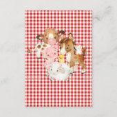 農業動物シャワーおむつラッフル エンクロージャーカード (裏面)