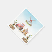 農業動物ジェンダーNeutra誕生日パーティー スタンダードカクテルナプキン (角)