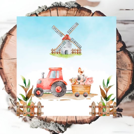 農業動物ジェンダーNeutra誕生日パーティー スタンダードカクテルナプキン