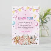 農業動物バルーン納屋周囲の庭サンキューカード 招待状 (スタンド正面)