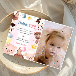 農業動物バルーン納屋周囲の庭サンキューカード 招待状