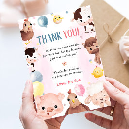農業動物バルーン納屋周囲の庭サンキューカード 招待状