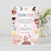 農業動物バルーン納屋周囲の庭サンキューカード 招待状 (スタンド正面)