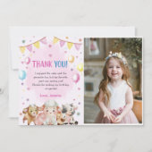 農業動物バルーン納屋周囲の庭サンキューカード 招待状 (正面)