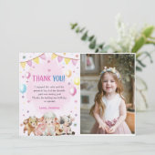 農業動物バルーン納屋周囲の庭サンキューカード 招待状 (スタンド正面)