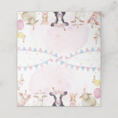 農業動物ピンク納屋周囲の庭フードテント座席表 プレイスカード (外部開封)