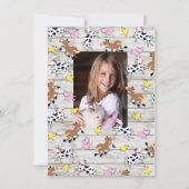 農業動物フォトバースデーパーティーへの招待 招待状 (裏面)